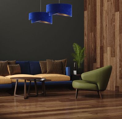 Hängeleuchte Galaxy 102 Lampenschirmhöhe 23 50 Metall Weiß Kobalt, Gold