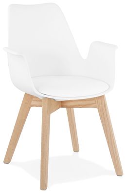 Kokoon Design Sessel Alcapone Weiß und Natur Naturbelassen Weiß