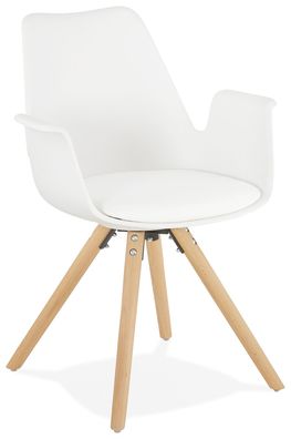 Kokoon Design Sessel Skanor Weiß und Natur Naturbelassen Weiß