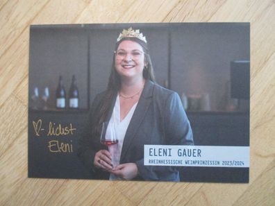 Rheinhessische Weinprinzessin 2023/2024 Eleni Gauer - handsigniertes Autogramm!!!