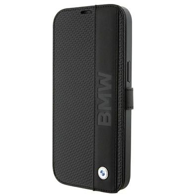 Hülle Bookcase iPhone 15 Pro Max BMW Echtleder schwarz aufstellbar