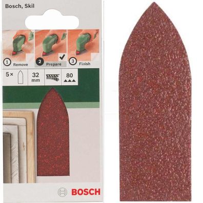 Bosch Schleifblatt 5 Stück, 32 mm, Körnung 80 für Deltaschleifer verschiedene ...