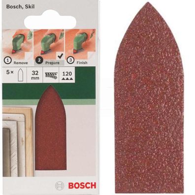 Bosch Schleifblatt 5 Stück, 32 mm, Körnung 120 für Deltaschleifer verschiedene ...