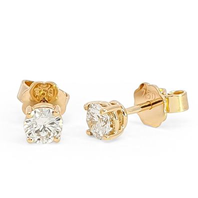 Brillant Diamant Ohrstecker Paar 750/ - Gelbgold 18 Karat Gold 0,80 ct IF/ F