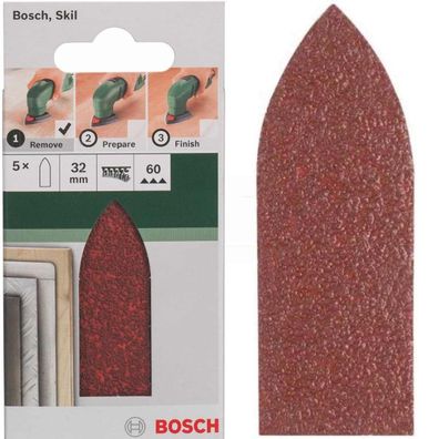 Bosch Schleifblatt 5 Stück, 32 mm, Körnung 60 für Deltaschleifer verschiedene ...