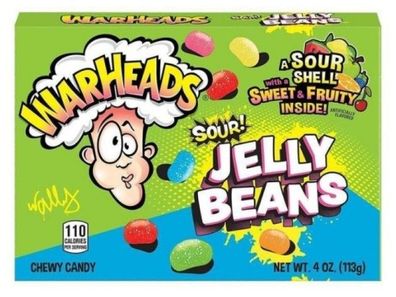 Warheads Sour Jelly Beans - 113g, 12 Stk.
