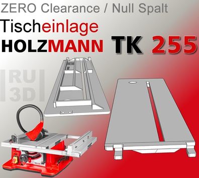 Tischeinlage f. Holzmann TK 255, Null Spalt, Zero Gap Einlegeplatte Grundplatte