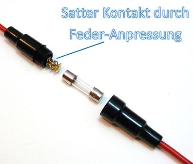 5x20mm Feinsicherung Sicherungshalter Sicherung Aufnahme mit Kabel