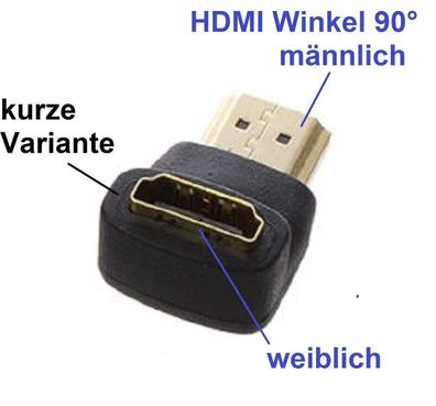 HDMI Adapter 90Â° gewinkelt weiblich auf männlich