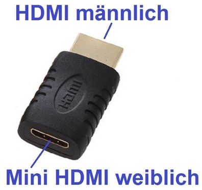 HDMI Adapter HDMI männlich auf Mini HDMI weiblich