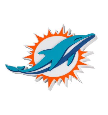 NFL Miami Dolphins 3D Foam Logo Sign Schild für Wand 847624021376