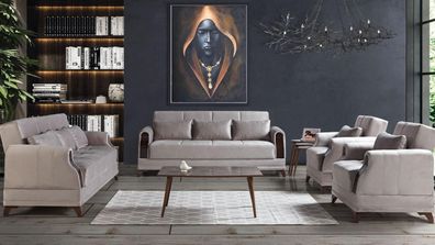Sofagarnitur 3 + 2 + 1 + 1 Sitz Möbel Luxus Set Sofagarnitur Modern 4tlg Neu