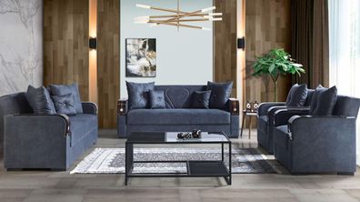 Luxus Sofagarnitur Komplett Couch Sofa Modern Garnitur Wohnzimmer Relax 3 + 2 + 1 + 1