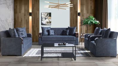 Luxus Sofagarnitur Komplett Couch Sofa Modern Garnitur Wohnzimmer Relax 3 + 2 + 1 + 1