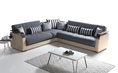 Grau Wohnzimmer Ecksofa L-Form Modern Luxus Sofa Corner Sofa Eckgarnitur
