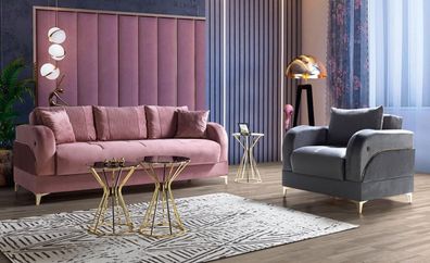 Sofagarnitur 3 + 1 Sitzer Modern Relax Sessel Stil 2tlg Luxus Wohnzimmer Möbel