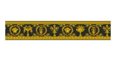 Versace Home Barock Bordüre 343051 Gold Schwarz Borte Luxus Design Tapete