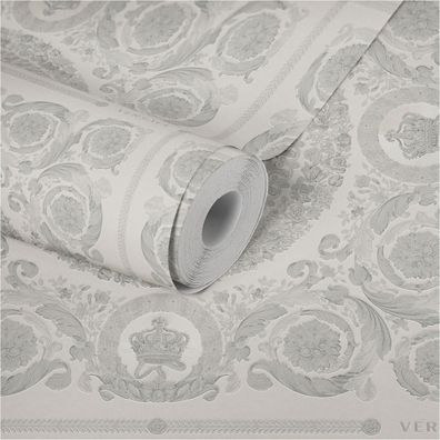 Versace Home Barocktapete Silber 370555 Luxus Vlies Designertapete Tapete Design