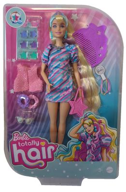 Mattel HCM88 Barbie Totally Hair Star mit Haarstyling Accessoires, Sonnenbrille,
