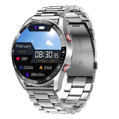 Smartwatches für Herren, Smartwatch mit Bluetooth-Anruf silberfarben