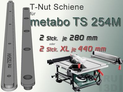 T-Nut Schiene Gleitschiene f. Metabo TS 254M Tischkreissäge, Schiebeschlitten