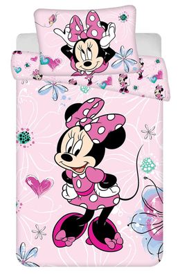 Minnie Mouse Bettwäsche Set Minnie Maus "Flowers 02" Baby Bettwäsche 100x135 + 4