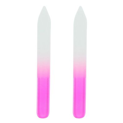 Professionelle Maniküre-Fingernagelfeilen aus Glas, Gentle Precision kurz rosa