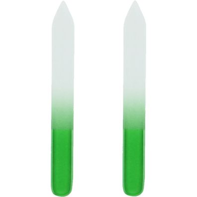 Professionelle Maniküre-Fingernagelfeilen aus Glas, Gentle Precision, kurz, grün
