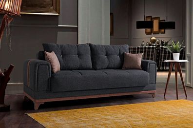 Luxuriöses Wohnzimmer Sofa 3 Sitzer Relax Sofa Modern 230 cm Luxus Schwarz