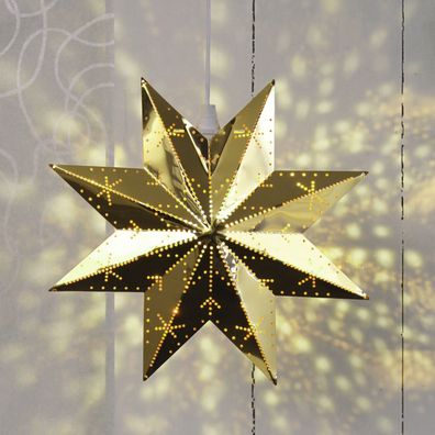 Messingstern Classic Weihnachtsstern hängend 8-zackig D: 28cm inkl. Kabel gold