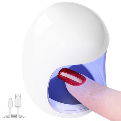 Nagel-Phototherapie-Lampe, niedliche Ei-UV-Gel-Nagellampe, USB-Mini-Weiß
