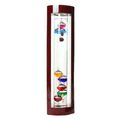 Glas-Galileo-Thermometer, ein mehrfarbiges Design, 10 x 6 x 37 cm