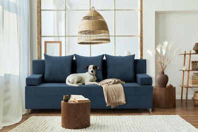 Couch FIREZE mit Schlaffunktion - ausziehbares Sofa mit Bettkasten - POSO