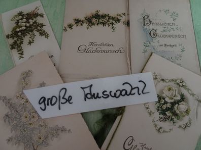 sehr alte AK Klapp-Grußkarten Glückwünsche Vermählung Hochzeit Verse Reime Sprüche