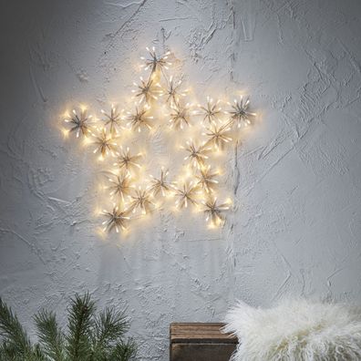 LED Stern Leuchtstern hängend D:60cm f. Außen Weihnachtsdeko Terrasse transparent