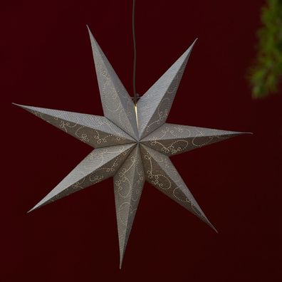 Papierstern Decorus Weihnachtsstern Deko Leuchtstern D: 75cm 7-zackig silber