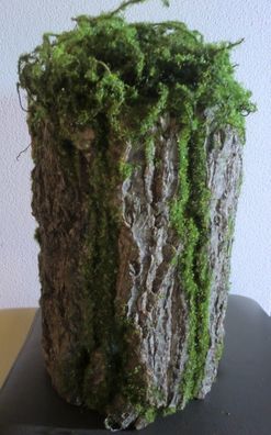 Rindenstamm mit Moos künstlich, 32 cm hoch, Farbe Grün/ Braun