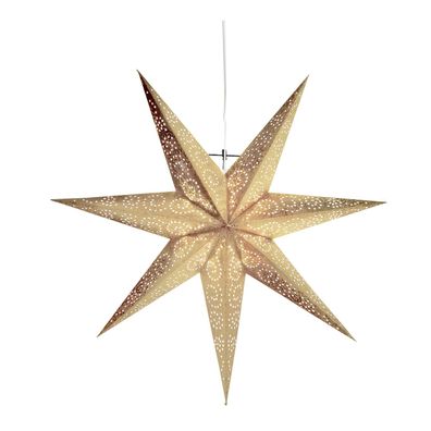 Papierstern Antique Leucht Weihnachtsstern Faltstern hängend 60cm Kabel gold
