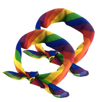 2 Stück Regenbogen-Stirnbänder, Halstuch, Gay-Pride-Zubehör