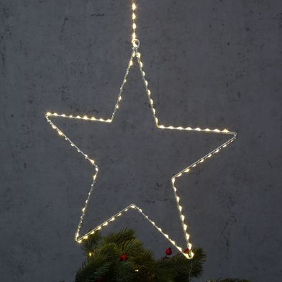 LED Stern Leuchtstern Metallstern 130 LED H: 38cm Weihnachtsdeko für Außen