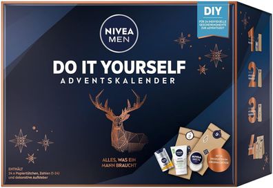 NIVEA MEN DIY Herren Adventskalender 2023 Weihnachtskalender Pflegeprodukte Set