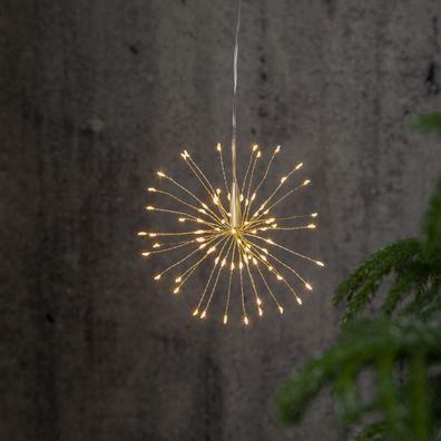 3D LED Stern Feuerwerk Hängestern Weihnachtsstern 16cm 80 LED für Innen silber