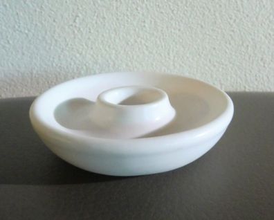 Kerzenhalter Teller MALMÖ, Porzellan, Durchmesser 9 cm, Farbe Weiß