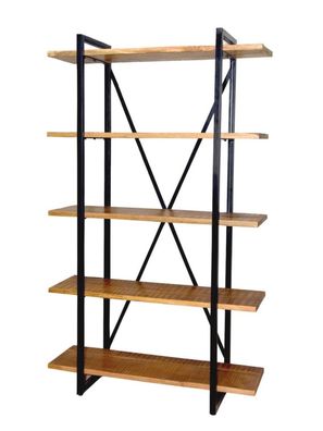 Bücher Regal Bücherbord Standregal 115 x 190 x 36 cm Liverpool Metall-Gestell schwarz