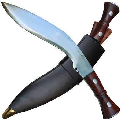 Haller Gurkha Messer, Machete mit kleinen Beimesser Holzscheide