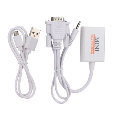 VGA-zu-HDMI-Adapter mit Audiokonverter, USB-Ladekabel