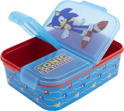 Sonic Multi-Fach Lunchbox, 3 Fächer Mehrkammer - Sandwichbox, Brotdose, BPA frei