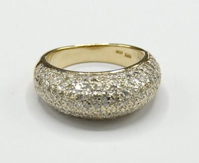 Bandring Band Ring 175x Diamant pave Ring massiv 585 gold