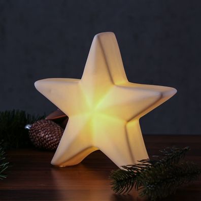 LED Stern Lichtstern Leuchtstern Dekostern H: 19cm inkl. Batterie für Innen weiß