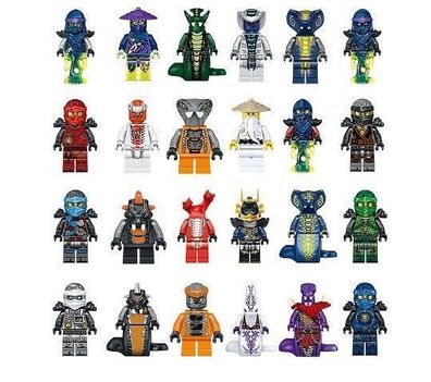 24pcs Lot Plastik Mini Ninjago Figur Spielzeug Ninja Schlangen Montieren Kinder